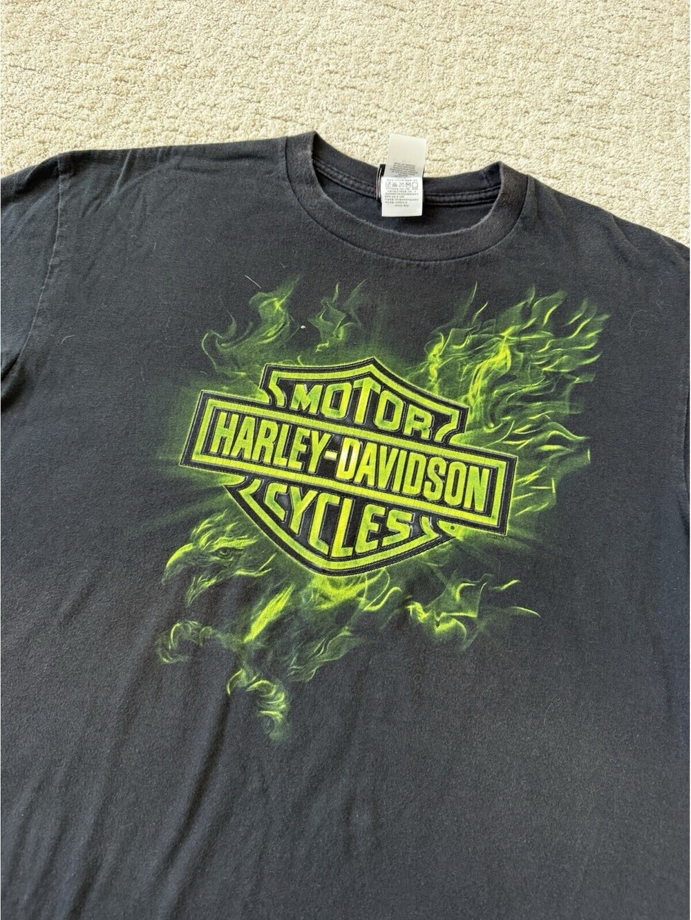 Harley Davidson Men’s XL Windy City Chicago IL Black Graphic T Shirt Biker